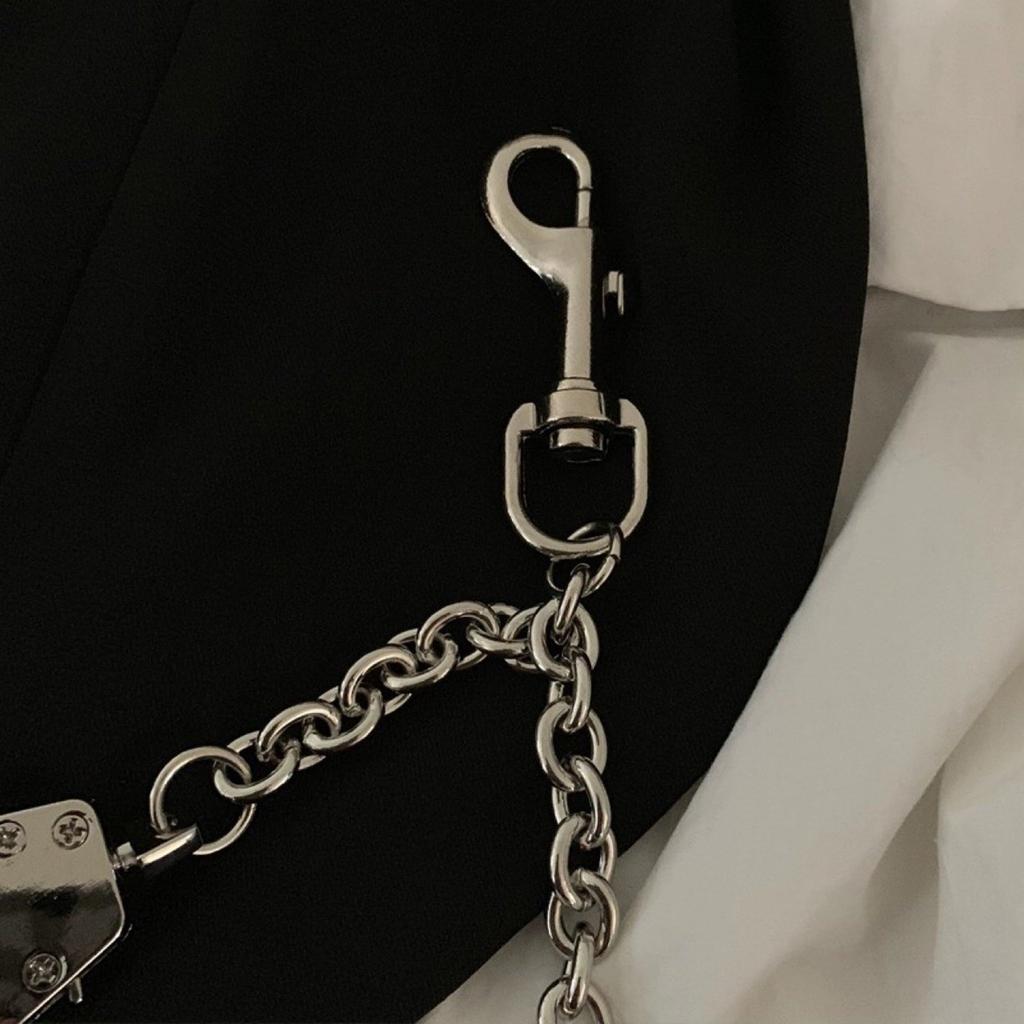 Fashionable Keychain Handcuff Pendant Keyring Decorative Key Holder Punk Key Hanger Pants Chains for Hip Hop Lovers