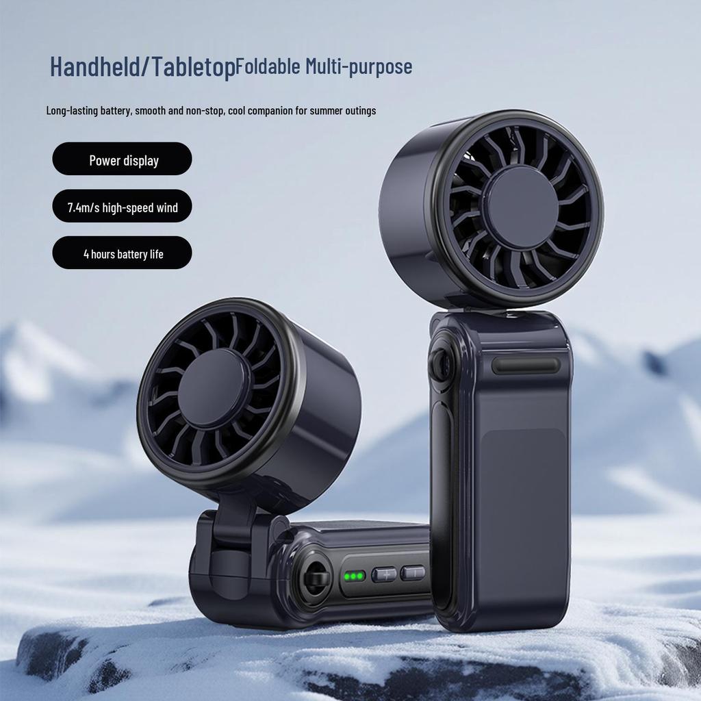 High-Speed Handheld Neck-Hanging Fan with Anti-slip Stand & Long-lasting Battery - Model N615C