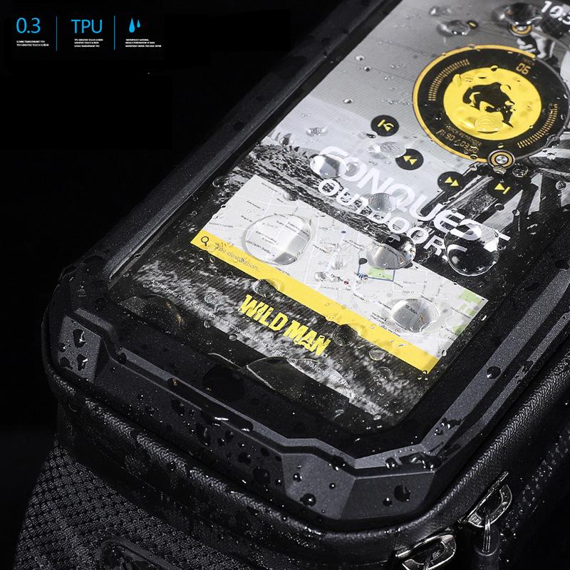 WILD MAN Rainproof Bike Bag Hard Shell Bicycle Phone Holder Case Touch Screen Cycling Bag 6.7 Inch Phone Case Mtb Accessories