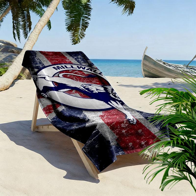Millwall Print Beach Towel, Large Soft Quick Dry Towel for Beach Camping Swimming