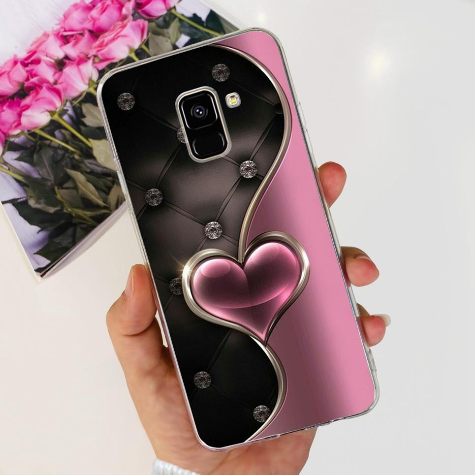 For Cover Samsung Galaxy A8 2018 Case Samsung A5 2018 Butterfly Dinosaur Cat Flower Clear Soft TPU Coque Samsung A8 2018 A5 2018