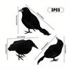 3 шт. Искусственные вороны на Хэллоуин, Маленькие статуэтки на Хэллоуин, Украшения в виде черных ворон, Хэллоуинский декор ужасов для дома с привидениями