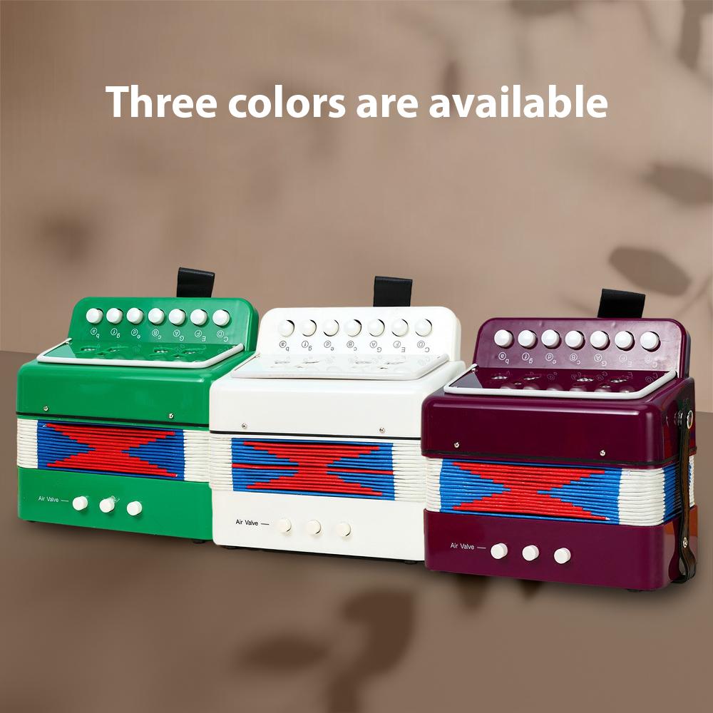 Мини 7-кнопочный 2-басовый аккордеон из АБС-пластика, музыкальный инструмент для начинающих, рождественский подарок, легкий кнопочный аккордеон