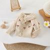 Girls Baby Sweater Cardigan Embroidered Flower Children Clothing Knitted Jacket Autumn Winter New Korean Fashion Princess Tops