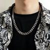 Trendy Six-Faceted Unisex Cuban Chain Necklace - Hip Hop Titanium Steel, Non-Fading, Chunky Style