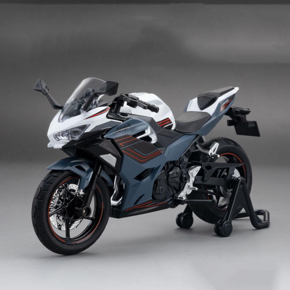 1:Модель мотоцикла Kawasaki H2R 400 Масштаб 1:12 Игрушечный автомобиль Сплав Топливный бак Резиновые шины Мотоциклы Амортизация Игрушки для детей Подарок