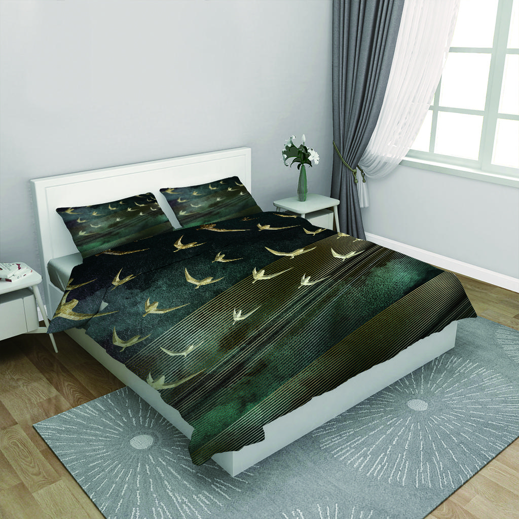 Quilt Collections 3D Animal Golden Bird 3Pieces Duvet Cover Comforter Cover Kids Quilt Cover Full Twin Size Children Bedroom Decoration