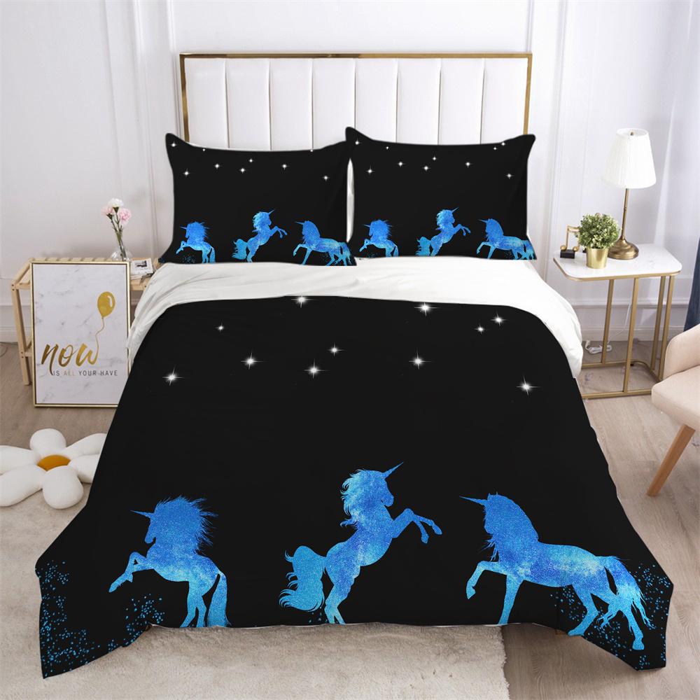 Комплект постельного белья с 3D принтом единорога, комплект постельного белья одного размера, высококачественный полиэстер, декор для детской спальни