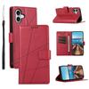 For iPhone 17 Phone Case Line Imprint Leather Wallet Cover with Wrist Strap