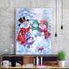 HUACAN Cross Stitch Embroidery Kits 14CT Snowman Scenic Cotton Thread Painting DIY Needlework DMC New Year Home Decor