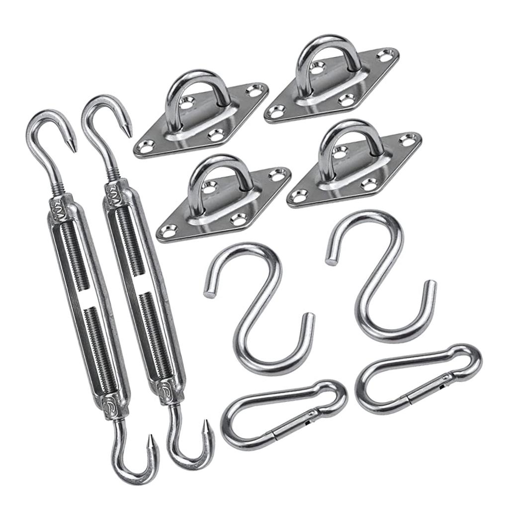 Shade Sail Hardware Kit 304 Stainless Steel S Hook M6 Fastener Set for Awning Sunshade