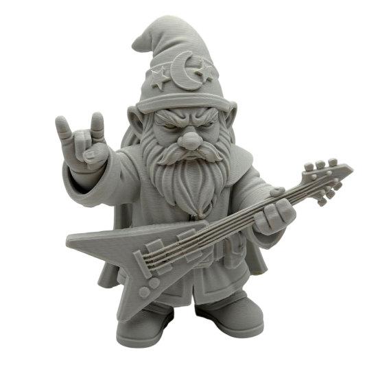 jijijing Funny Rocker Gnome Figurines, 3D Printed Musical Figurine with Guitar, Garden Decoration, Statue, Gift for Music Lovers