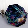 1 PC Automatic Folding Umbrella - Beautiful dragonfly Pattern, Portable & Foldable Design with 8 Ribs, Christmas Birthday Gifts