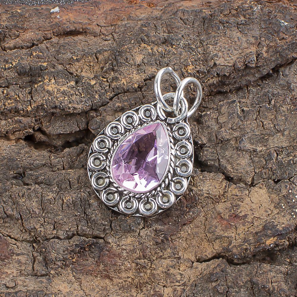 Morganite Pendant, Handmade Gemstone 925 Solid Sterling Silver Pendant Everyday Jewelry, For Engagement Gift