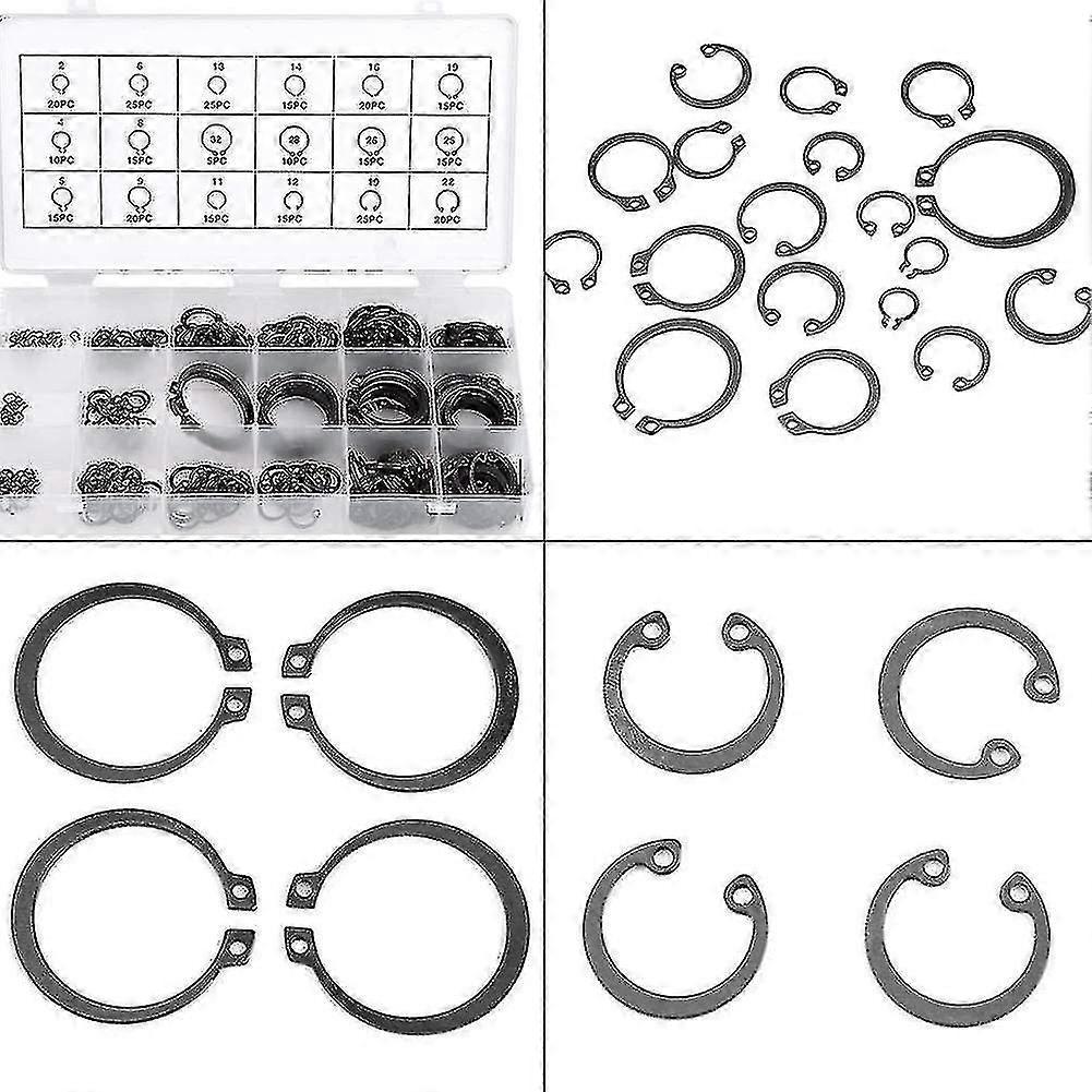 300pcs Assorted Circlip Kit, Bestzy Circlips Set Stainless Steel E-clip External Retaining Ring Snap Kit For Circlip Ring, 2mm To 32mm