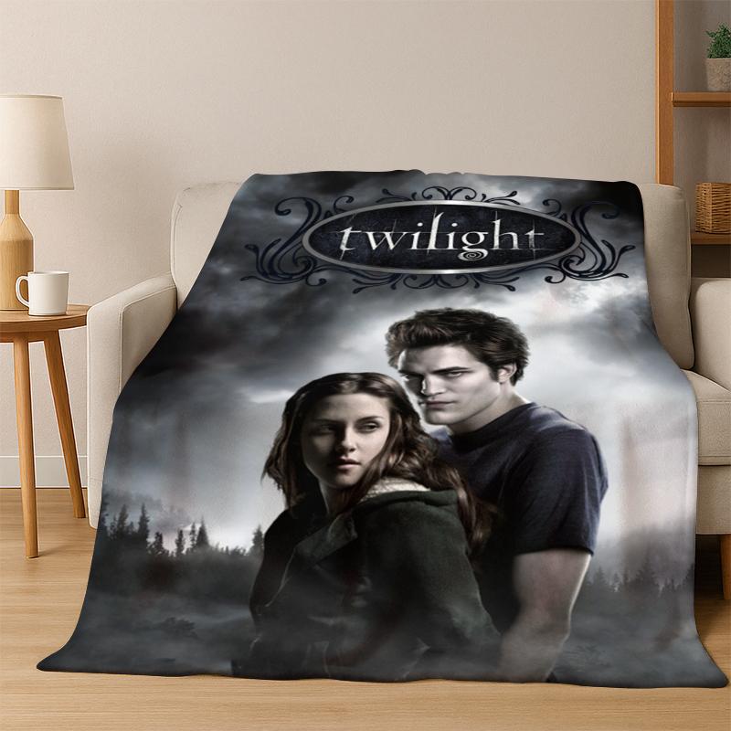 Twilight Saga Edward Bella Flannel Blanket Soft Warm Blanket Throw Blanket for Bedroom Living Room Bed Travel Picnic Gift Kid