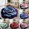 Peony Floor Mat 3D Visual Effect Floral Rug Absorbent Bathroom Mat with Non-Slip Backing for Living Room Kitchen Entrance