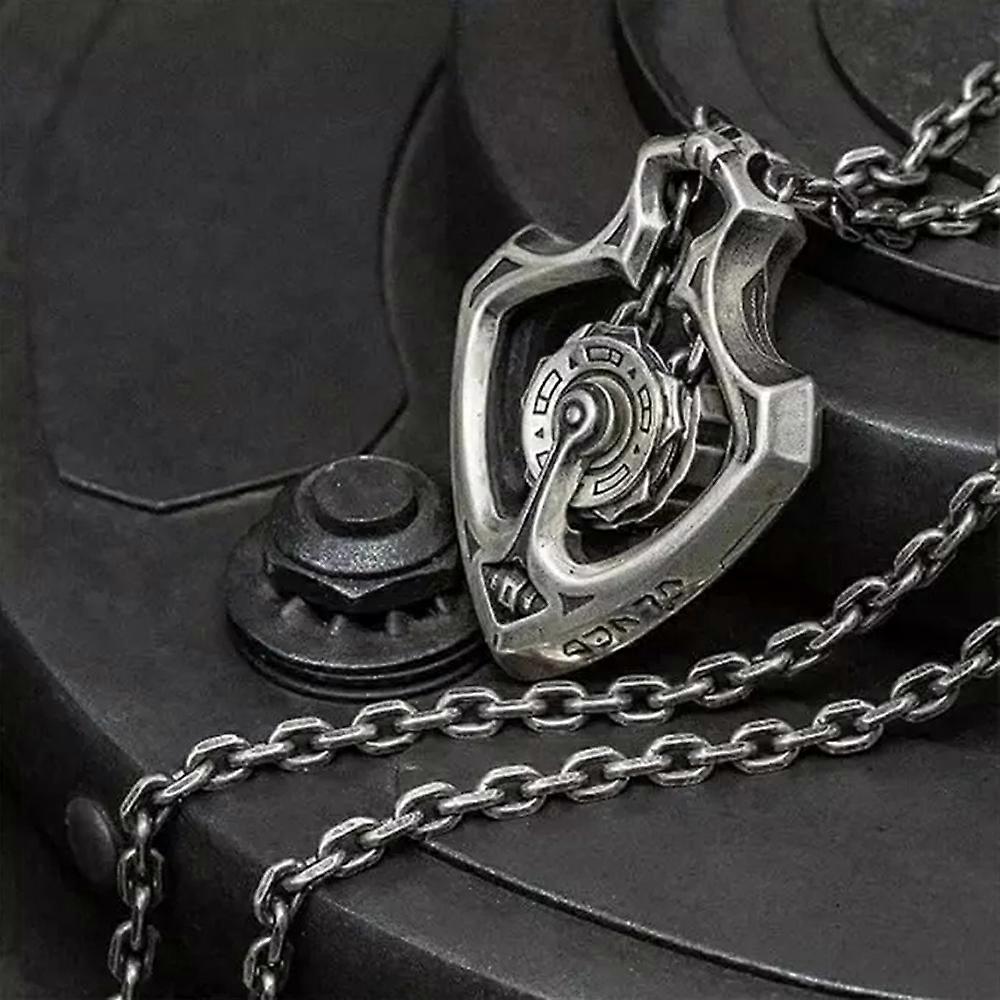 Mechanical Rotatable Gear Pendant Necklace, Retro Punk Gear Necklace
