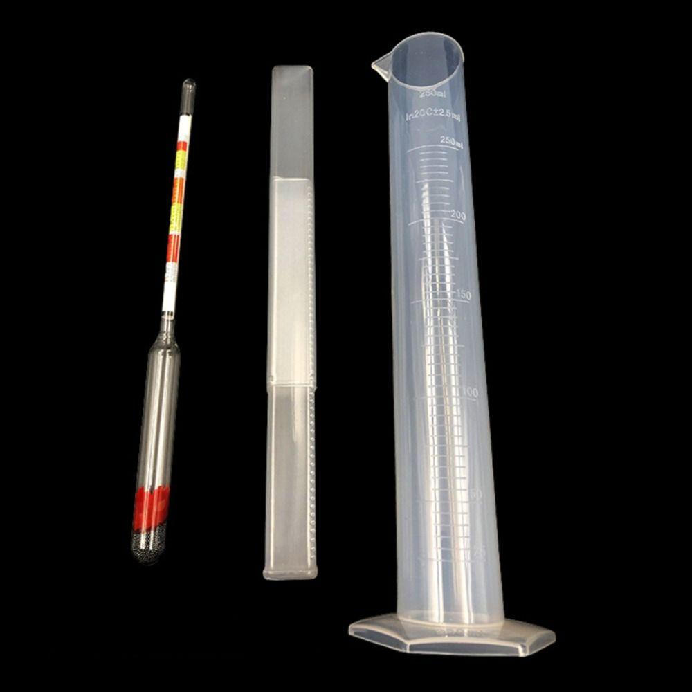 3Pcs with Storage Bag Beer Alcohol Meter Test Jar Kit Hydrometer Alcohol  Wine Beer Mead