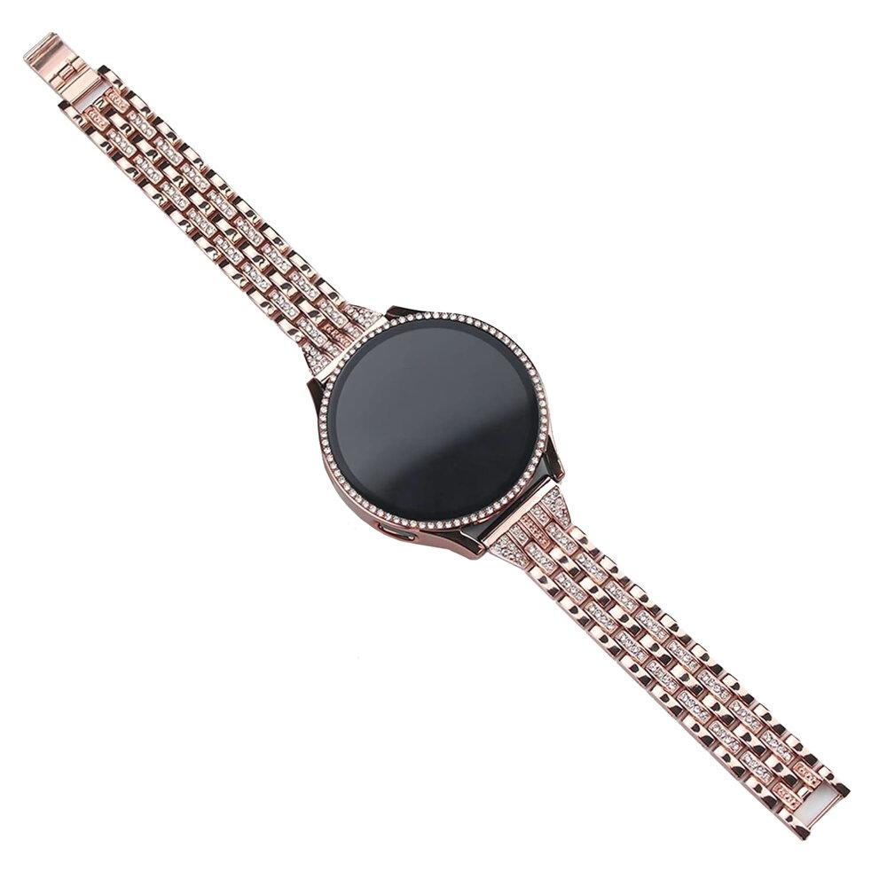Bracelet + Case with Built-in Glass for Samsung Galaxy Watch 7 40mm, Rose Gold