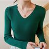 5XL Basic V Neck Women Sweaters Autumn Winter Tops Stretch Slim Ladies Pullover Rib Knitted Sweater Jumper Soft Warm Pull Pullovers