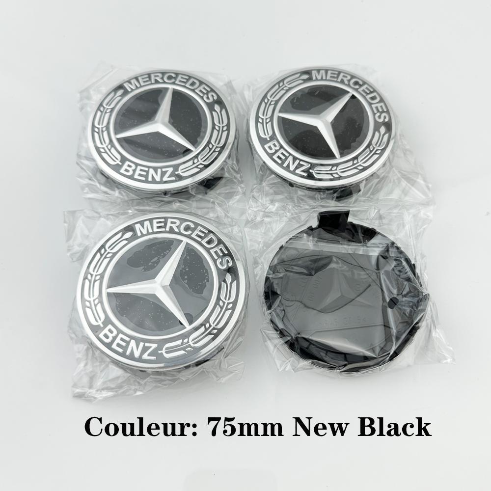 for logo Emblem 4Pcs 75mm Mercedes Benz B/C/E/S Class A Class C200 LGLC GLK CLA GLA GLE GL Car Wheel Center Hub Caps Cover Badge QO1