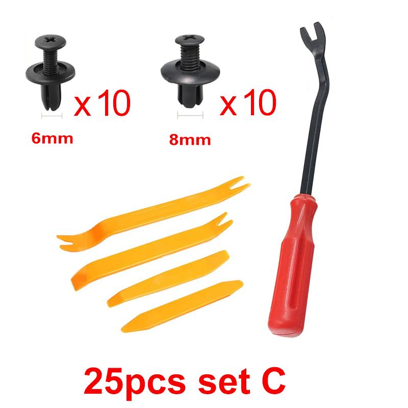 Комплект зажимов для автомобильного крепежа, комплект зажимов для заклепок на крыльях, 6 мм/8 мм, автомобильный кузов, бампер, панель отделки дверей, фиксатор, пластиковый штифт, ремонт заклепок