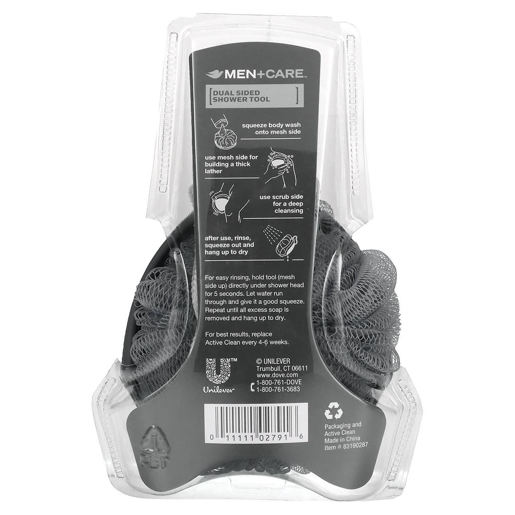 Dove, Men + Care, Active Clean, двухсторонняя насадка для душа, 1 губка