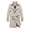 Men's Office Trench Coat Windproof Jacket Plus Size Casual Trench Coat