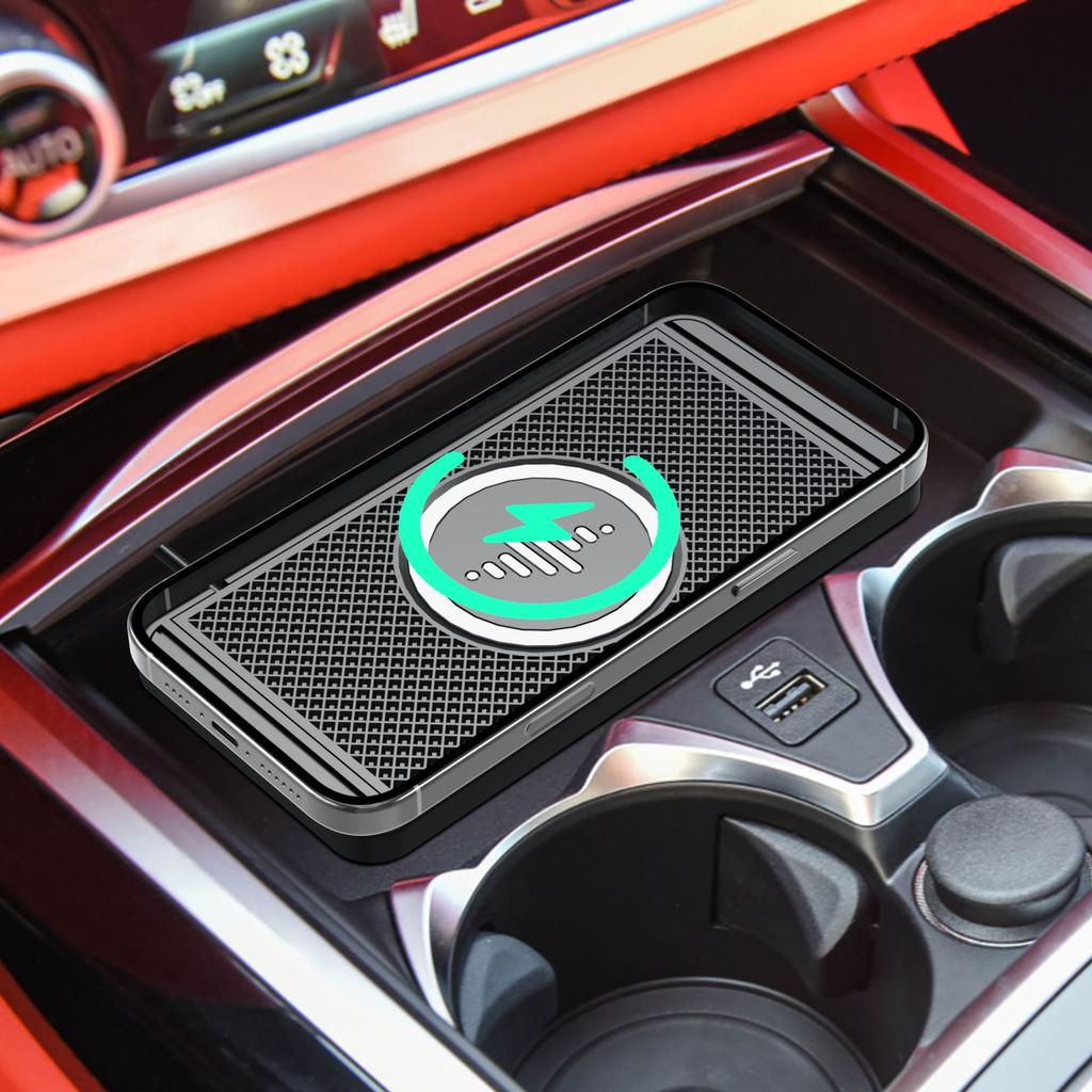 Мягкий резиновый беспроводной автомобильный зарядный коврик 15 Вт, противоскользящий держатель, быстрая зарядка, автомобильное беспроводное зарядное устройство для мобильного телефона, автомобильный stor