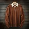 Тяжелый груз! 100/100% Шерсть! Итальянский заказ Высококачественное мужское осенне-зимнее трикотажное поло с лацканами