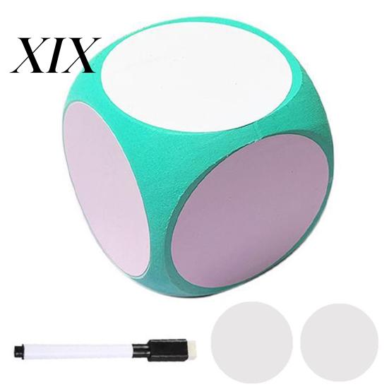 Giant Erasable Dice EVA Foam Game Cube Large Dry Erase Block Writable Playing Prop Kids Educational Toy