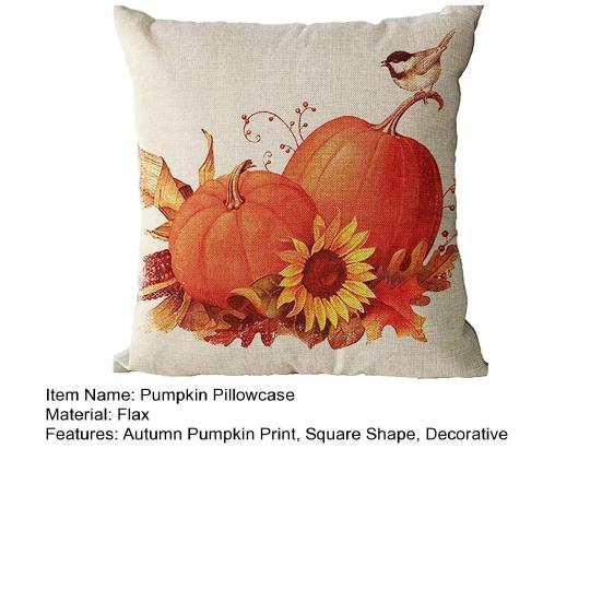 Наволочка на День Благодарения Подушка с тыквой и подсолнечником с принтом птицы, наволочка со скрытой молнией, деревенский фермерский дом, осенний декор для дивана, наволочка