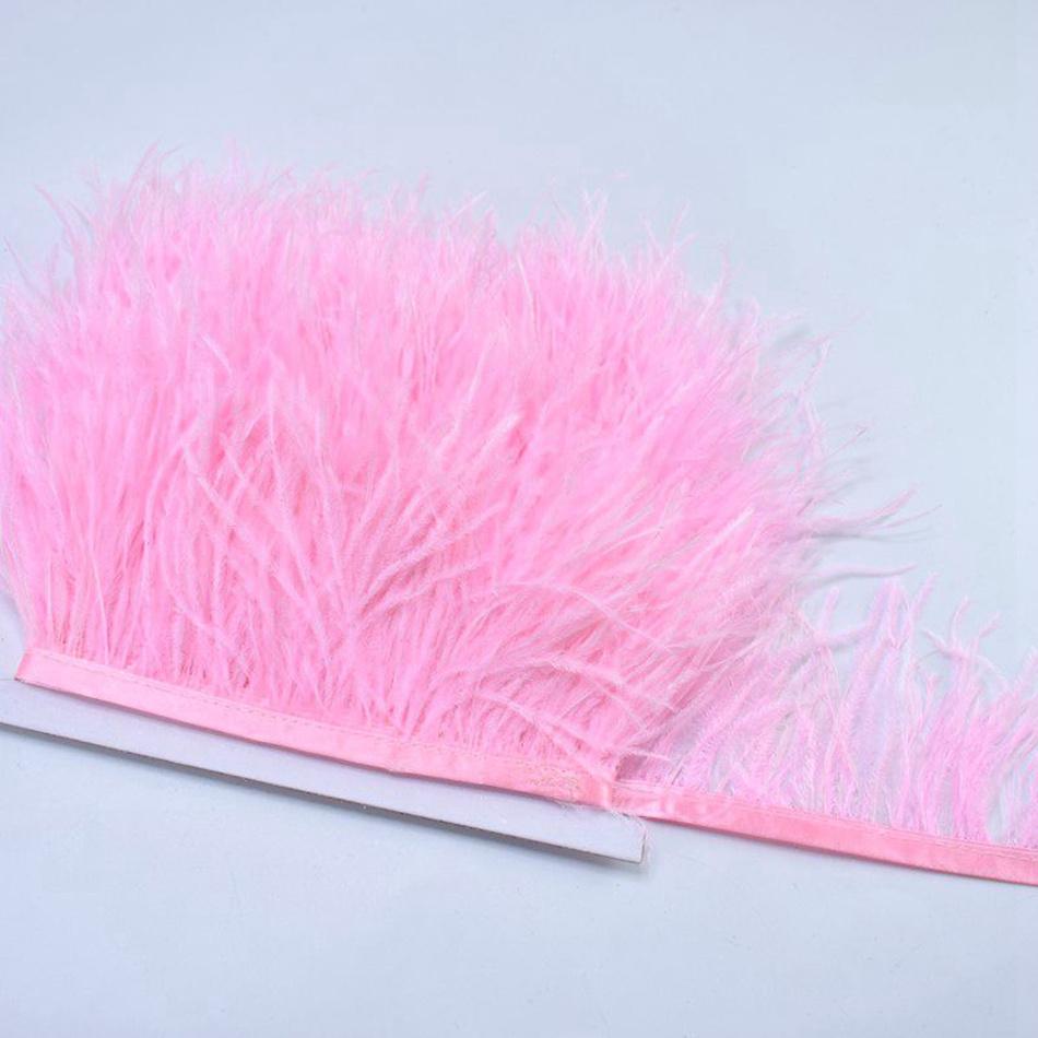 1M 8-10cm White Feathers Ostrich Plume Trim Wedding Crafts DIY Natural Feather Ribbon Sewing Party Handmade Headdress Carnival
