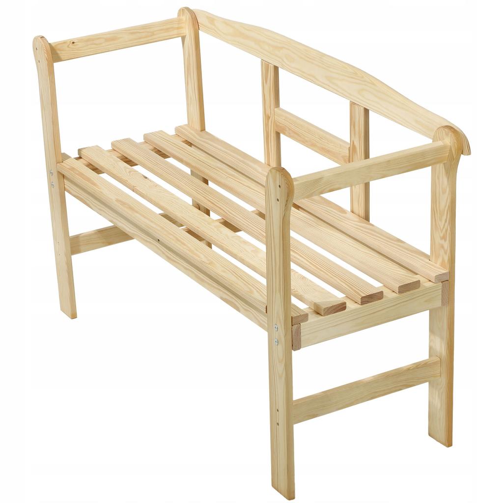 KADAX Садовая скамейка со спинкой деревянная парковая 119 см терраса сад