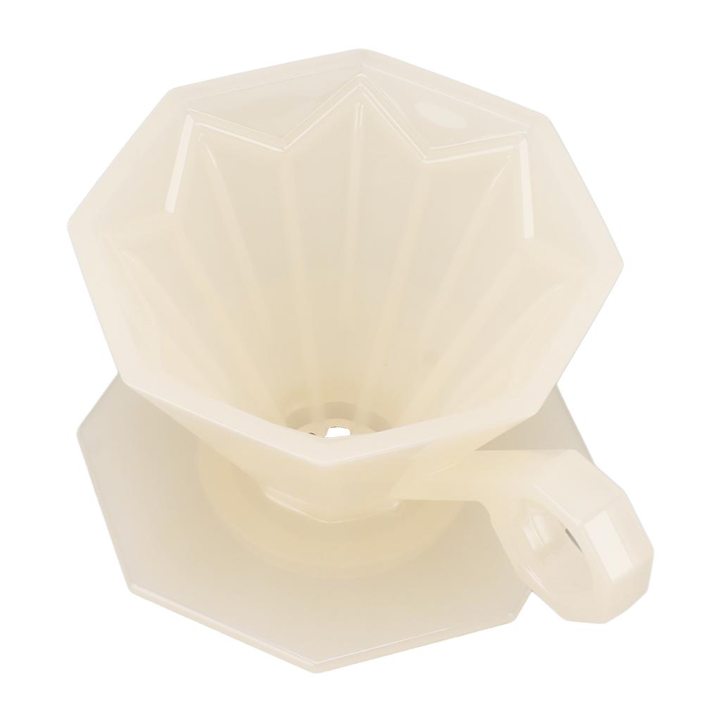 Coffee Filter Cup Resin Paperless Reusable Octagonal Pour Over Coffee Maker Filter Cone with Handle
