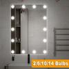LED Makeup Mirror Light Bulbs USB Hollywood Vanity Make Up Mirror Lights Bathroom Dressing Table Lighting Dimmable LED Wall Lamp
