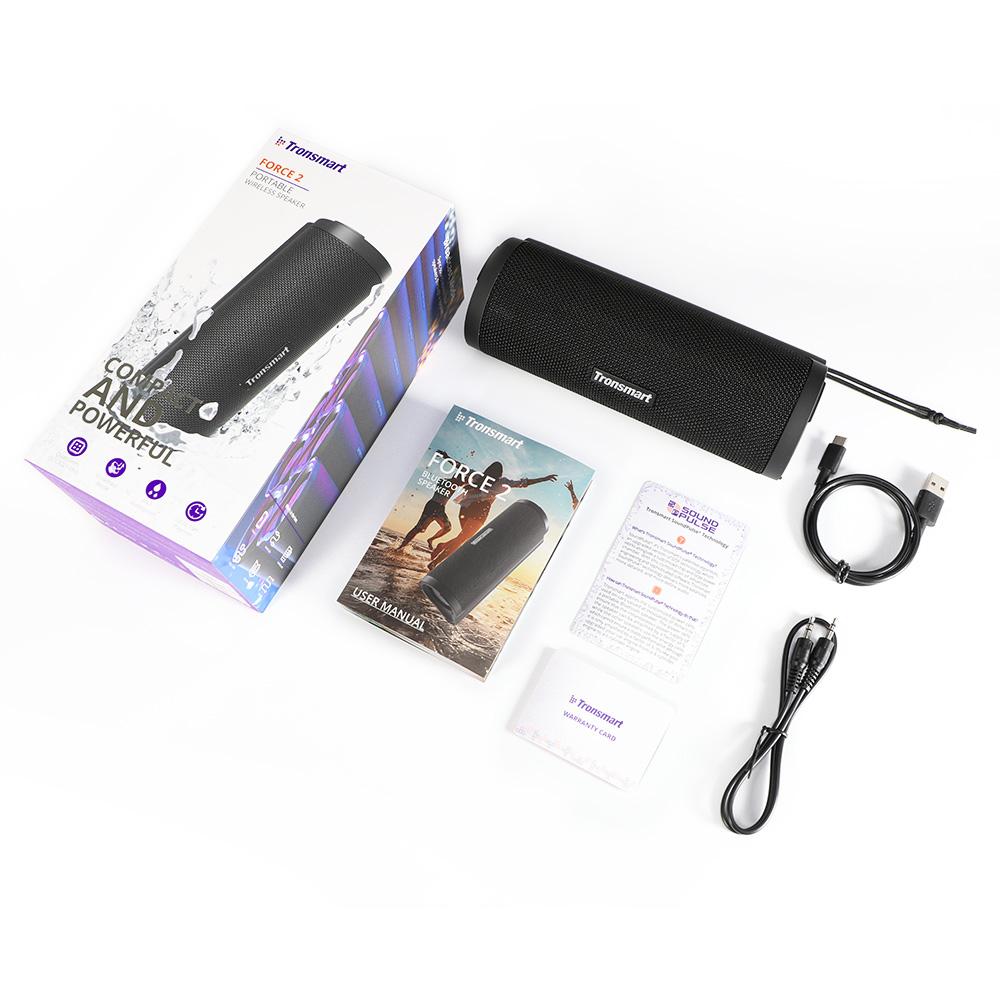 Tronsmart Force2 SoundPulse™ Portable Bluetooth Speaker with IPX7 Waterproof, 30W Max Output-Black