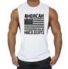 American Flag Design Fitness Men Tank Top Bodybuilding Gyms Clothing Sportwear Vest Muscle Stringer Cotton Undershirt