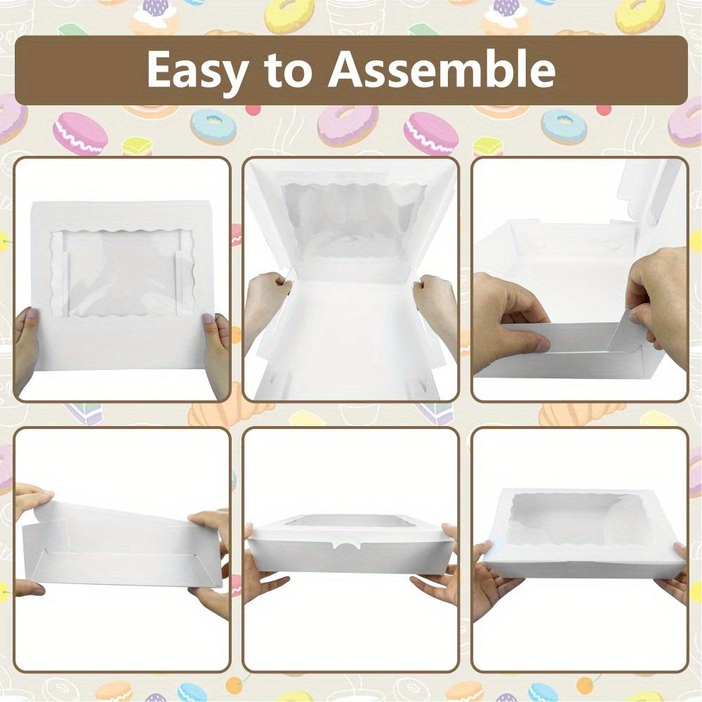 10 шт. Большие подарочные коробки с прозрачным окном, белая подарочная упаковочная коробка для свадеб, дней рождения, рождественских новогодних вечеринок, юбилеев