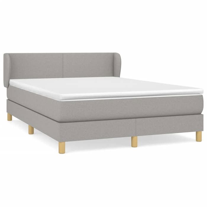 3126645 vidaXL Divan Bed with Mattress Light Grey 140x200cm Fabric