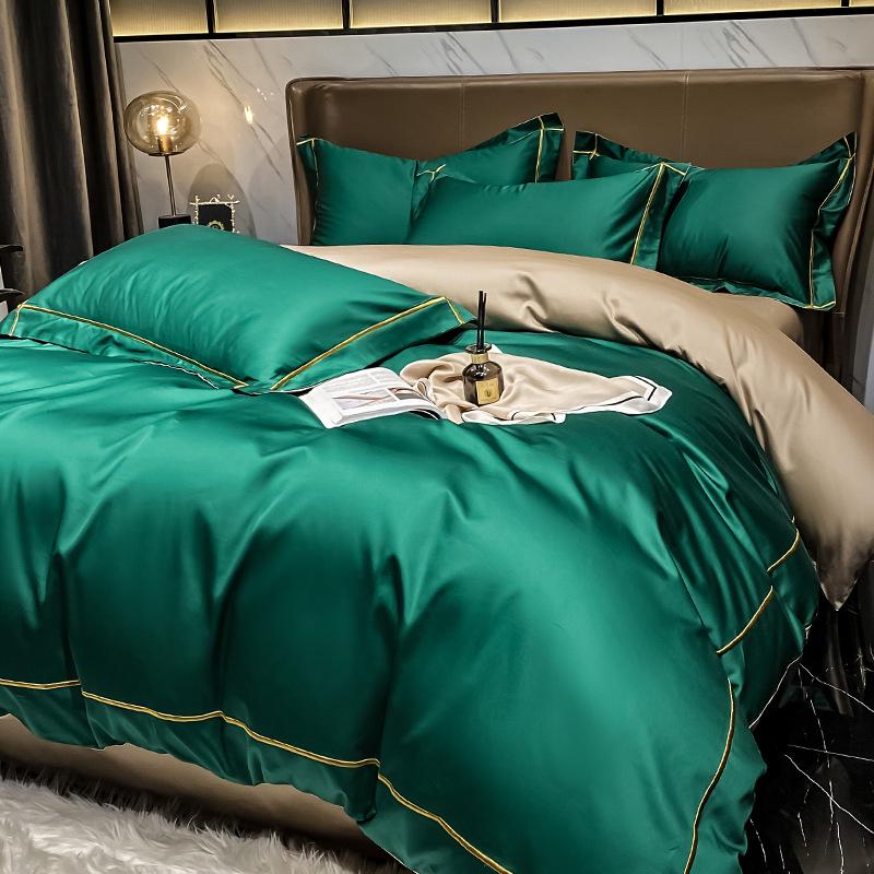 Роскошный комплект из 4 предметов из длинноволокнистого хлопка Синьцзяна: Осенне-зимние простыни, пододеяльники и постельные принадлежности