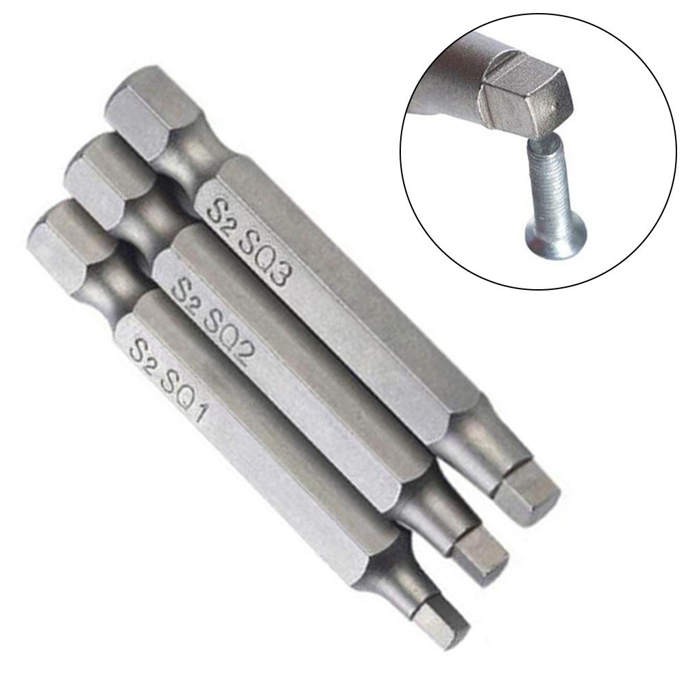3 Pcs/Set Screwdriver Bits High Hardness Sq1+sq2+sq3