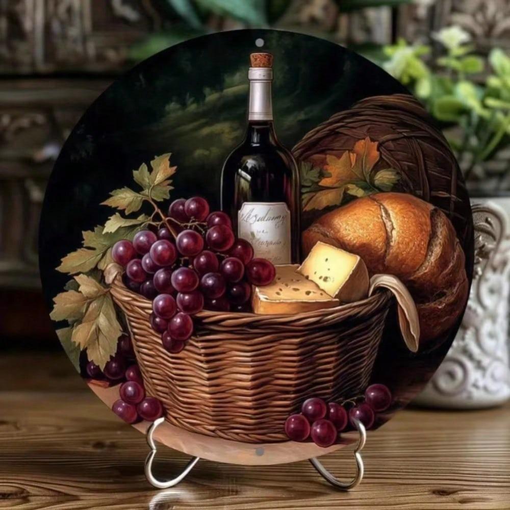 Винтажное металлическое настенное искусство с изображением вина для домашнего бара, кухни, офиса, праздничный подарок