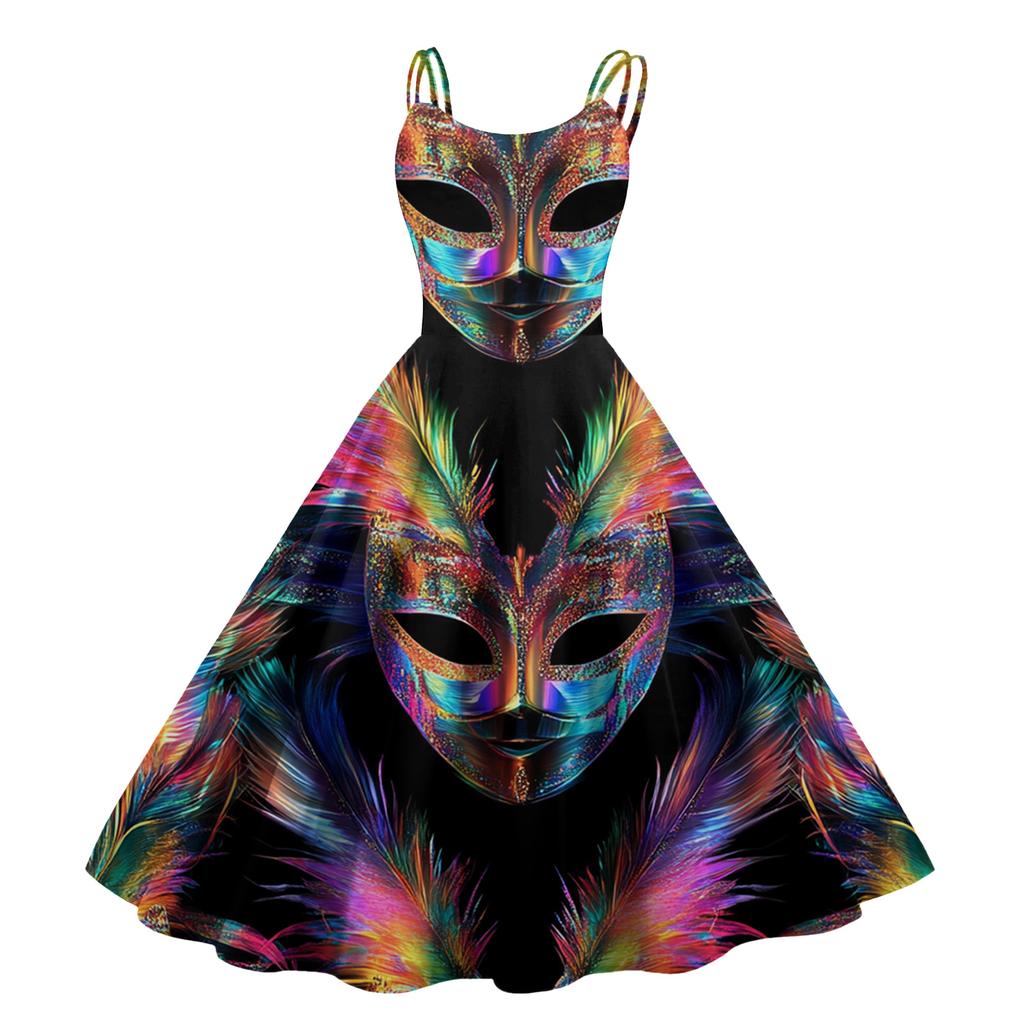 Женское сексуальное платье с принтом на Хэллоуин, с открытыми плечами, в стиле панк, винтаж