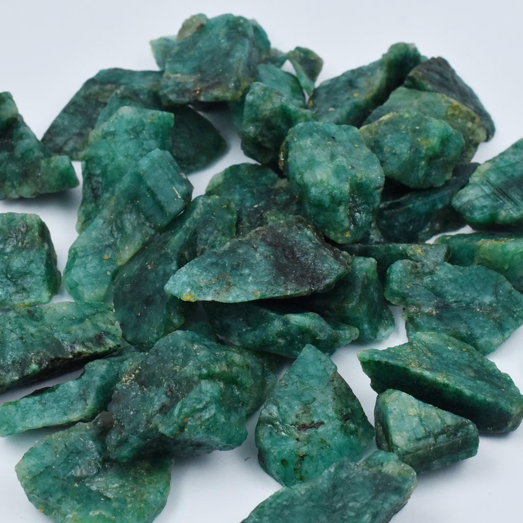 CERTIFIED Natural Green Emerald Raw Rough Lot 600 Ct Earth Mined Loose Gemstone