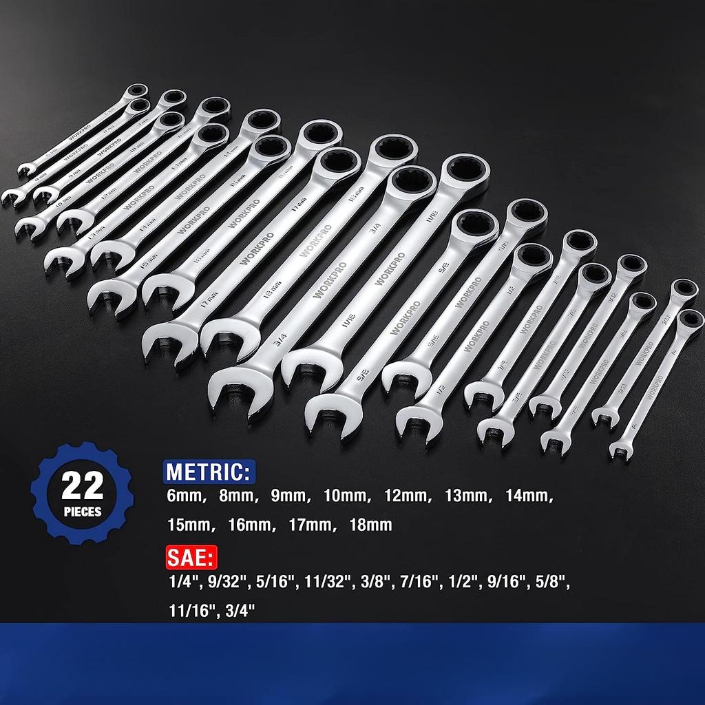 Flexible Head Ratchet Wrench Metric Combination Spanner Open End And Ring Wrenches Tool