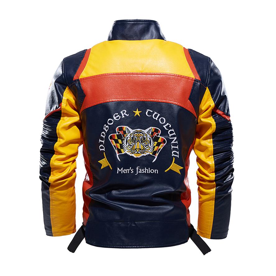 Большой размер, модная зимняя теплая модная мужская куртка, кожаная куртка