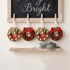 Vibrant Colors Christmas Mini Wreath Small Size Holiday Hanging Pendant  Family Members