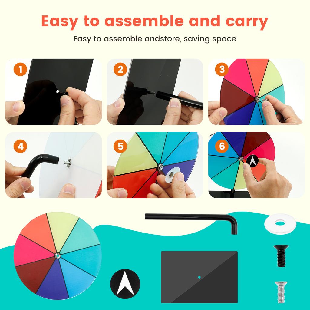 Настольное призовое колесо, стираемое насухо, вращающееся колесо для вращения, игра с вращением, цветное колесо рулетки для пабных посиделок, рекламных мероприятий, сувениров для вечеринок